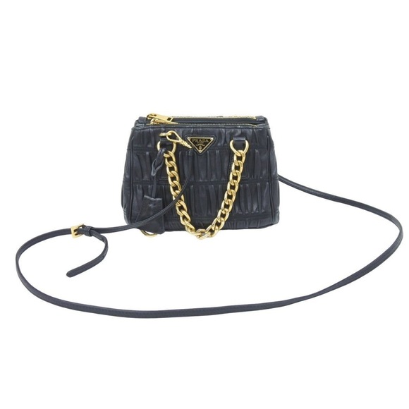 Prada Gaufre Mini Shoulder Bag Logo Black - Picture 1 of 9